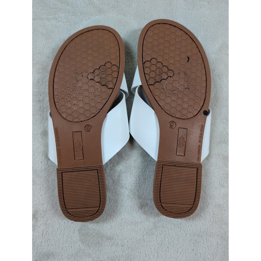 Faded Glory Womens‎ White Crisscross Slide Sandals Flat Summer Shoes Size 9 - Picture 4 of 7